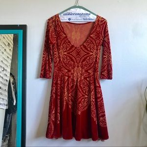 Free People velvet fit and flare
